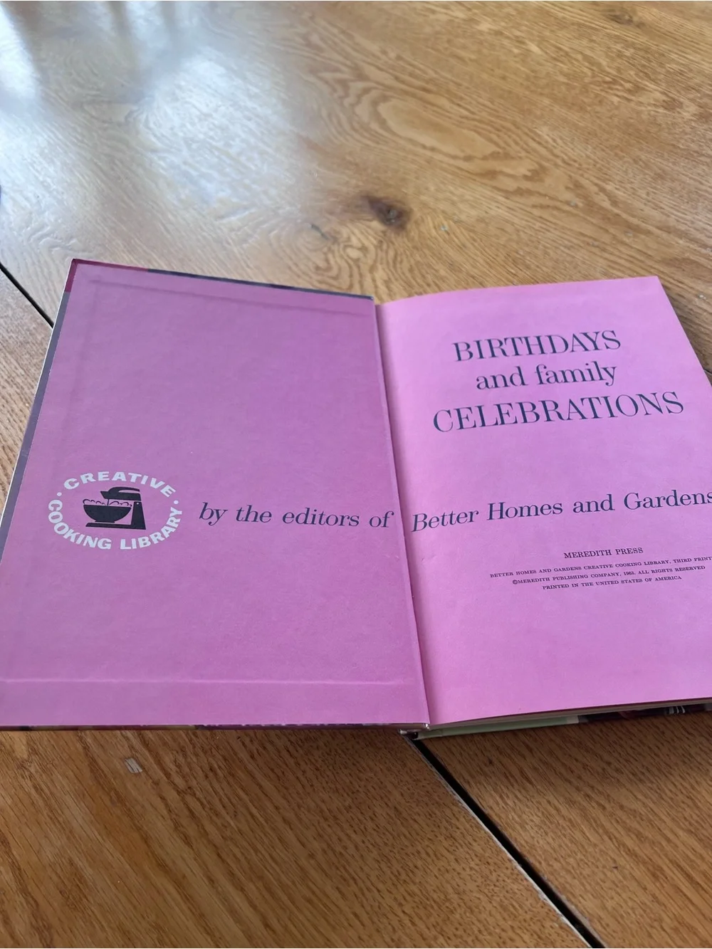Vintage Better Homes & Gardens Birthdays and Family Celebrations cookbook 1963